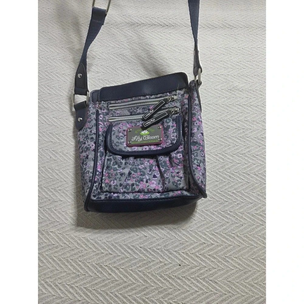 Lily Bloom Green Living Crossbody Bag Purple Floral Leopard Recycled Polyester